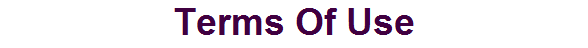 Terms Of Use