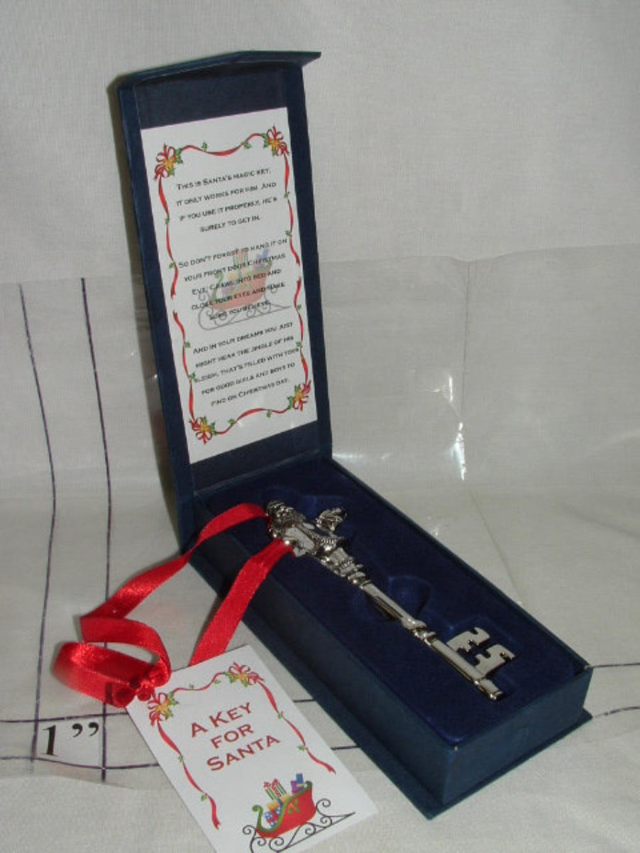 Metal Santa Magic Key Sublimation Blanks Father Christmas Eve Box